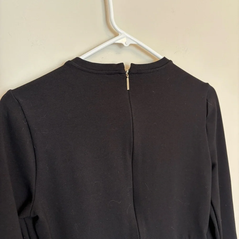 Kate Spade Black Fit & Flare Mini Dress with Bell Sleeves Size Small